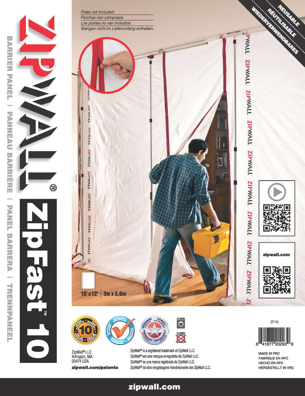 Dust Barrier Panels | ZipFast – Reusable Zippered Barrier - Single Panels - Image 4